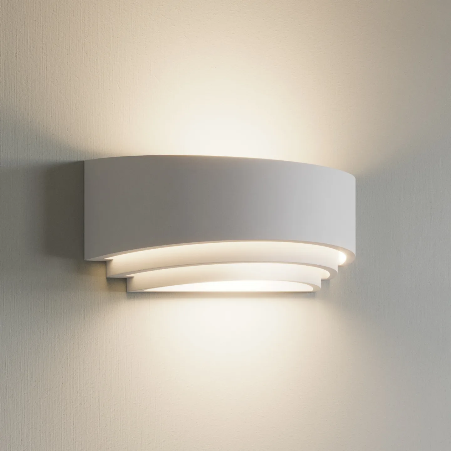 Lucien Vegglampe White - Lindby - Soverom - Moderne - Gips / Leire - Rund