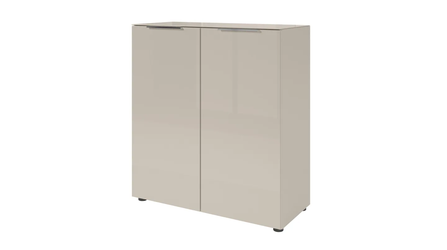 Kommode Beige-Kaschmir - Glas - 90 x 40 cm - SANTORIN