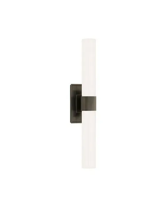 Presidio Petite Double Sconce Bronze/White