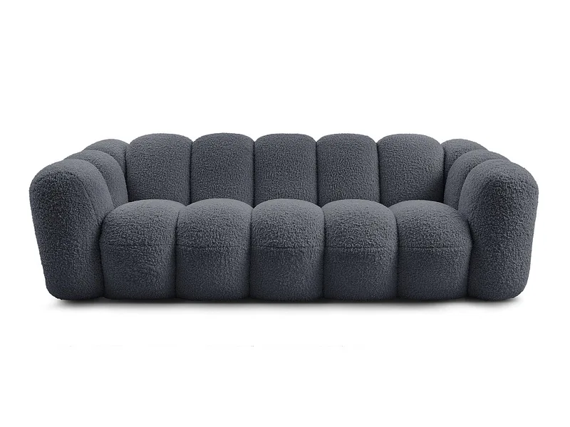 3er Sofa BOBOCHIC HIPPOLYTE Boucle-Stoff dunkelgrau
