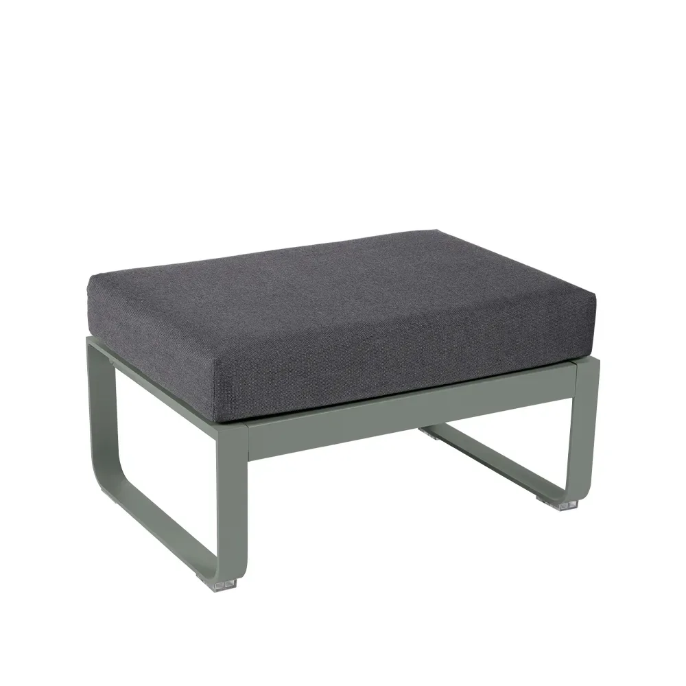 Fermob Bellevie 1-sits fotpall Rosemary (grön), graphite grey dyna
