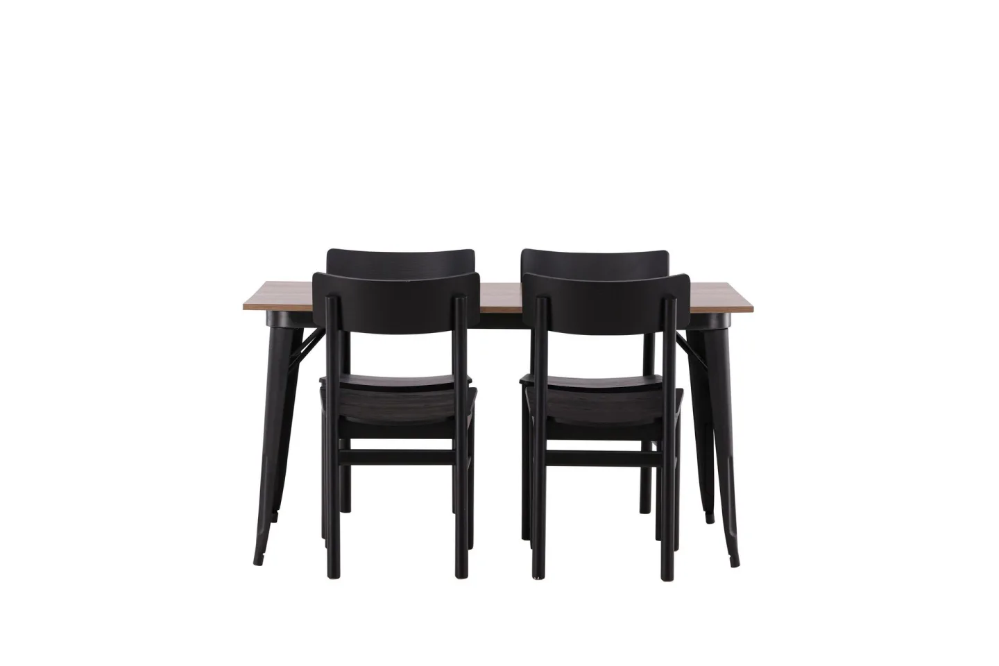 Tempe Matgrupp 140 cm Rektangulär med 4 Montros stolar - Svart