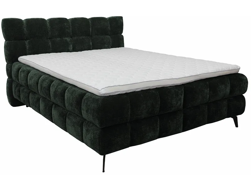 Boxspringbett BUBBLE olivgrün 180x200cm halbfest