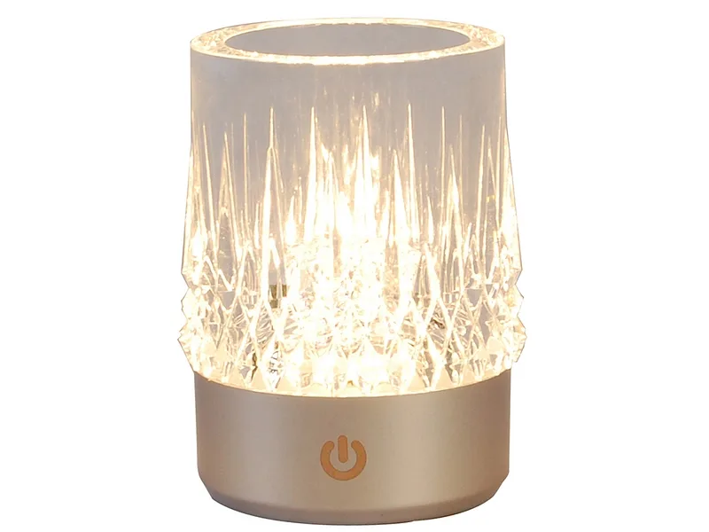 USB-aufladbare Lampe LED ASTON variable Intensität 11.5cm 2W silberfarben