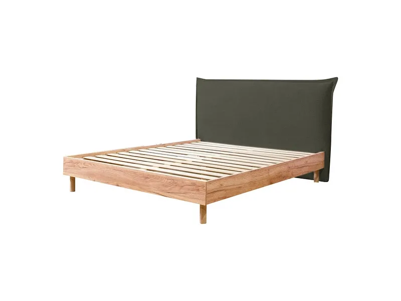 Bett BOBOCHIC CHARLIE 160x200cm stoff mit textur grün