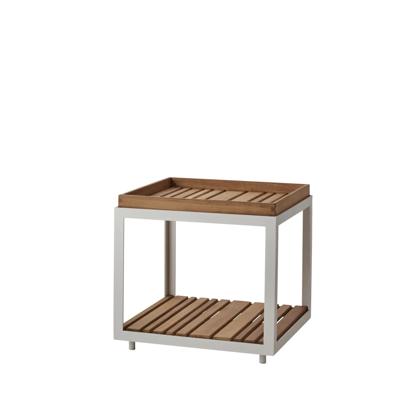 Cane-line Level sidobord Teak, vitt stativ