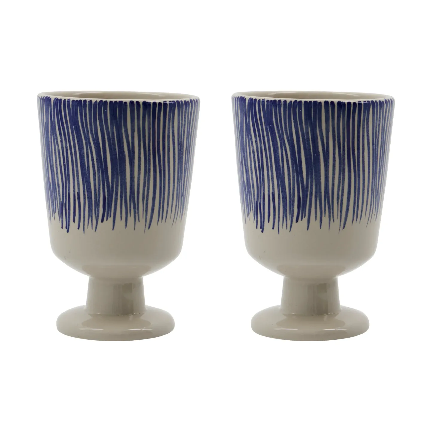 House Doctor Diva Tasse auf Fuß 25 cl 2-teilig Off white-Blau
