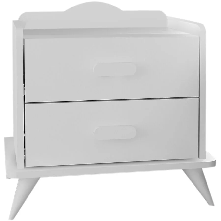 Nachttisch Uyumak weiss Melaminbeschichtete Spanplatte B 60 cm H 58.6 cm