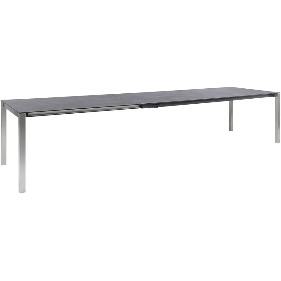 Gartentisch ausziehbar Campo Grande Edelstahl gebürstet / Sirius Mineralkeramik/Edelstahl B 220 T 90 cm - Möbel Konfigurator: Traummöbel individuell