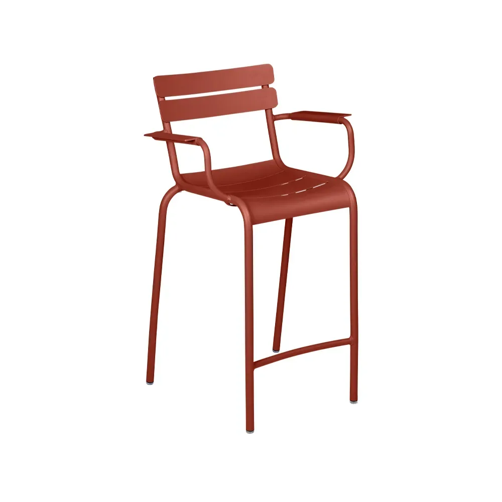 Fermob Luxembourg barstol med armstöd Red ochre (röd)