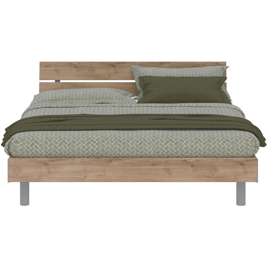 Modular Bett Livorno Natur, Grau MDF, Kunststoff 180 x 200 cm