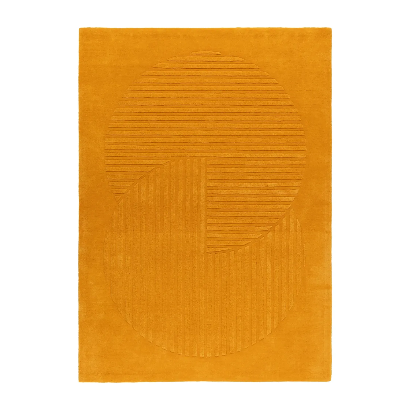 NJRD Levels Circles Wollteppich Gelb, 200x300 cm