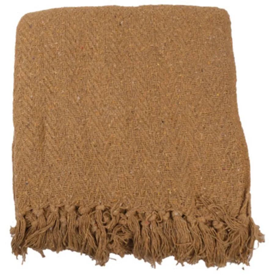 Wohndecke Kent braun Baumwolle 130 x 170 cm