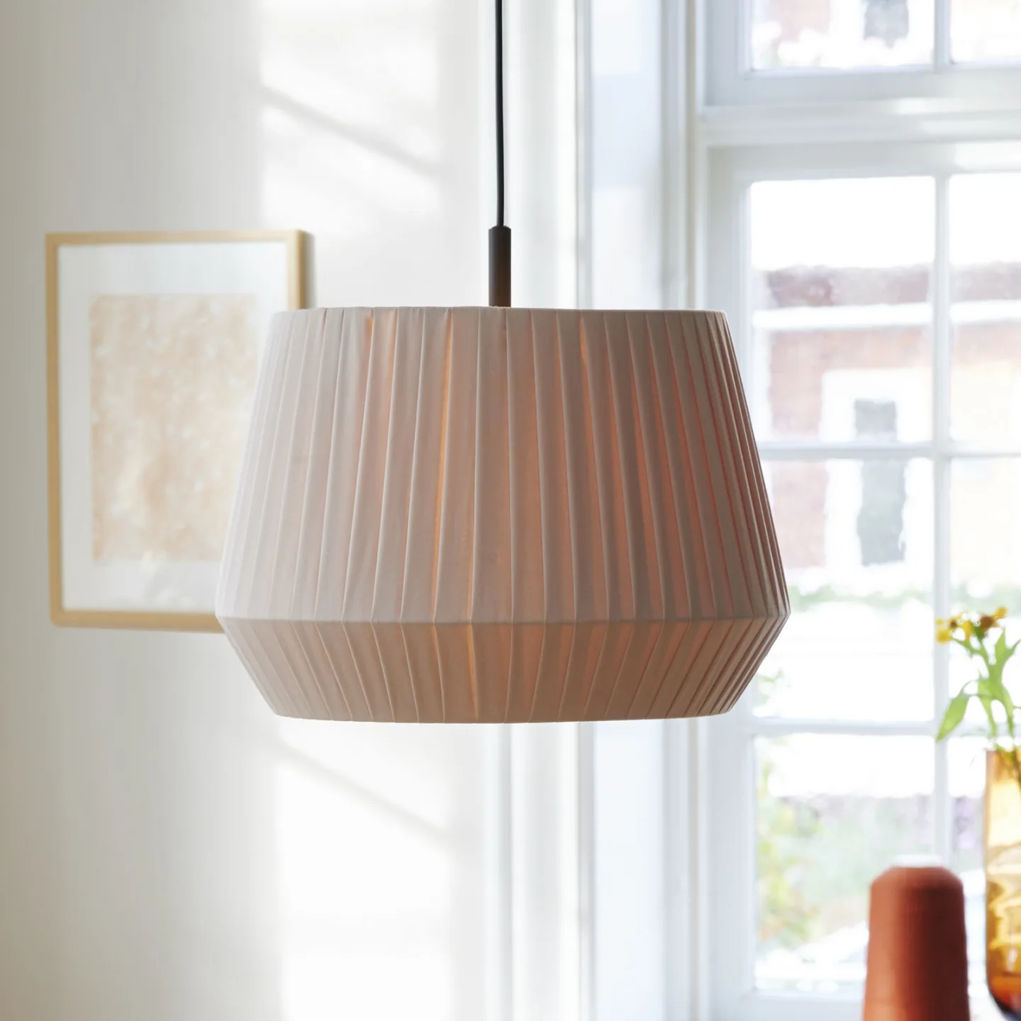 Dicte 40 Pendel Beige - Nordlux - Stue - Skandinavisk - Stoff / Tekstil - Med en lyskilde