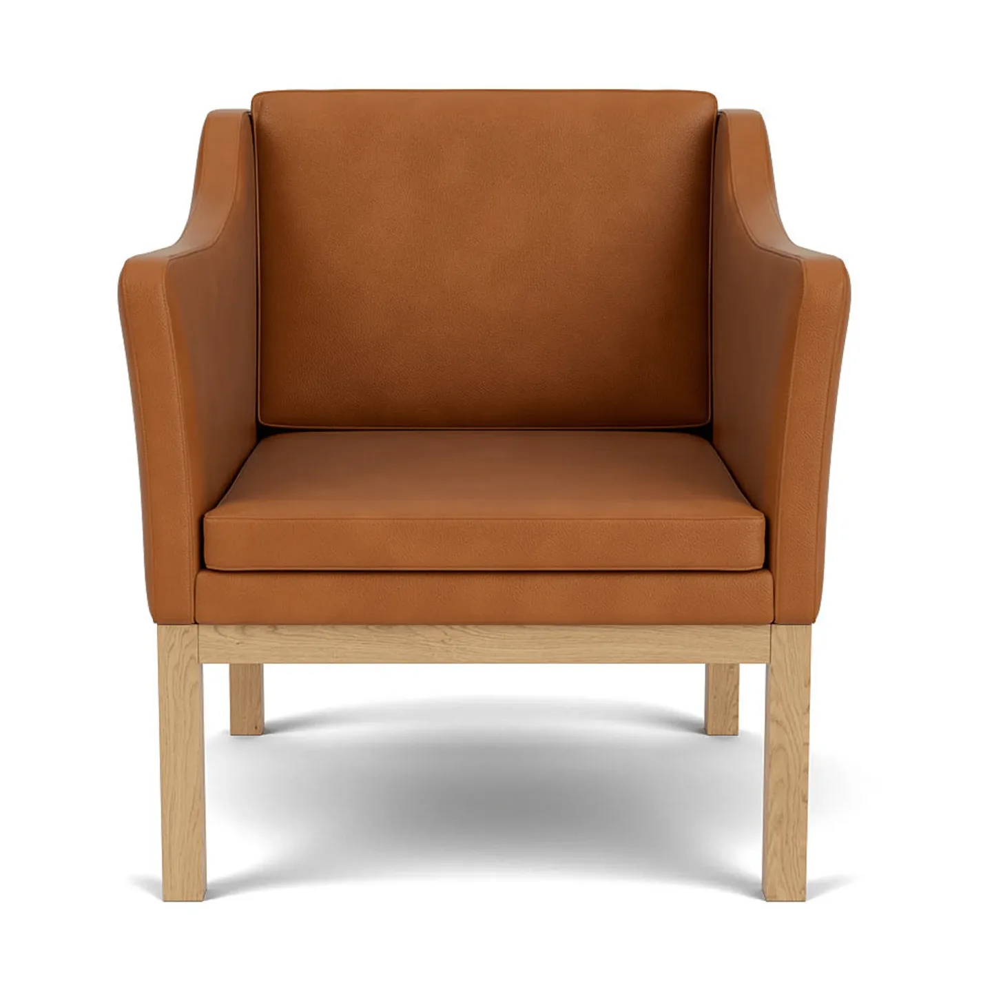 FDB Møbler L46 MK155 easy chair karmstol Lackerad ek-läder cognac