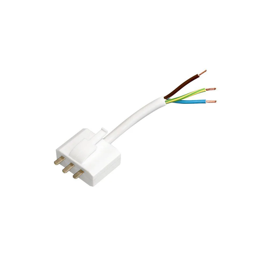 Takkontakt DCL 20 cm Vit kabel Jordad