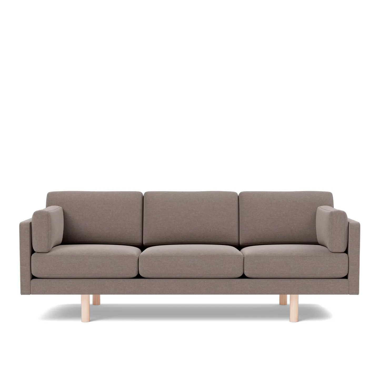 Fredericia Furniture - EJ220 Sofa - 3 seater - 212 cm - 3 cushions - Erik 9998 Broken Grey - Down wrap - without buttons - Oak soap treated - Soffor - Erik Jørgensen - Textilmaterial
