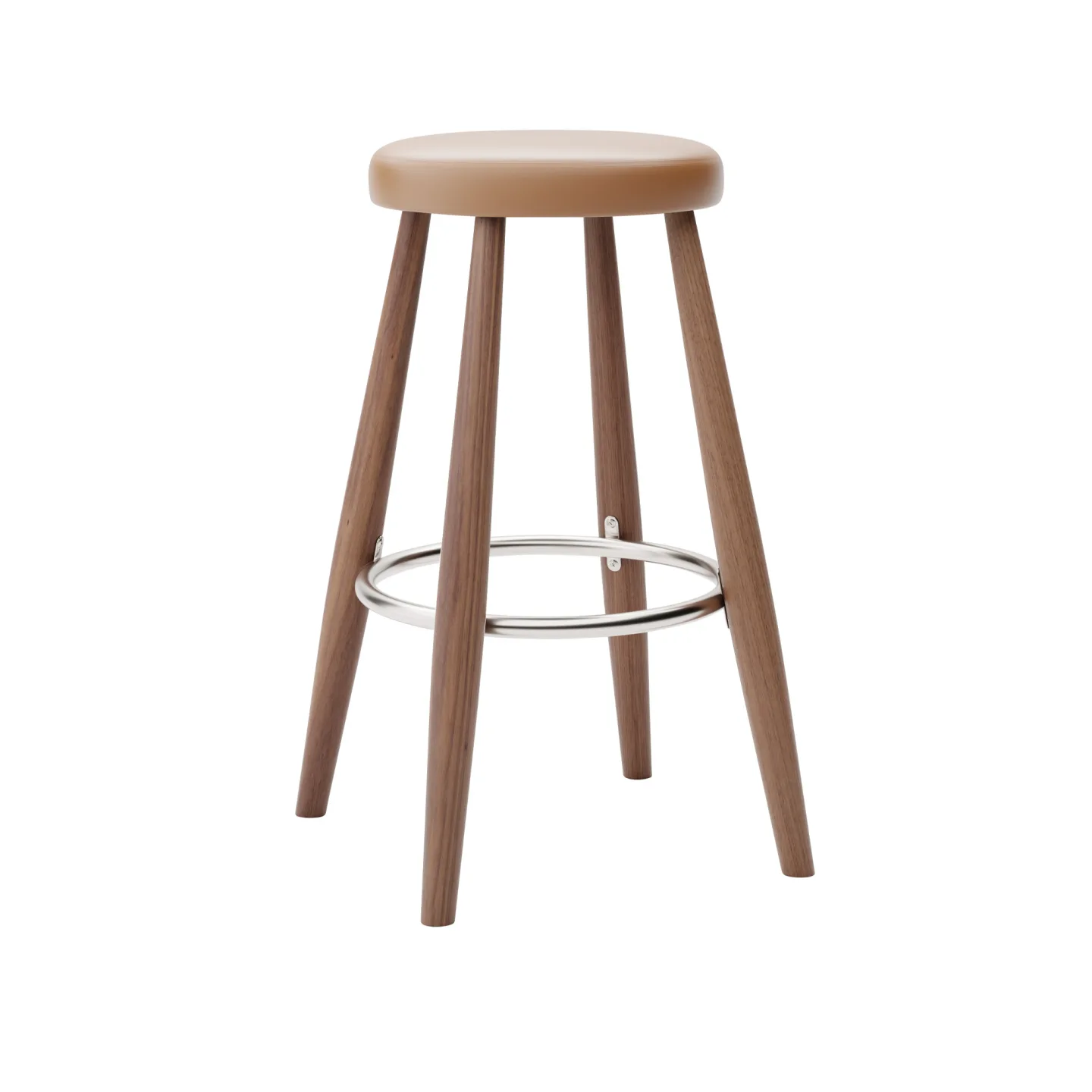 Carl Hansen - CH58 Low Stool, Oljad Valnöt, Lädergrupp B Thor - 307 - Barstolar - Hans J. Wegner - Träfärgad - Läder/Metall/Trä