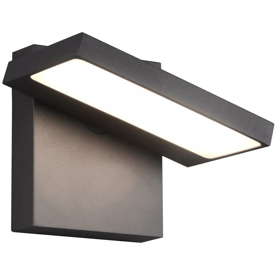 Wandlampe aussen Honinki Grau 15 cm 12 cm - Farbe: anthrazit - Material: Aluminium-Druckguss - LED - Lichtfarbe: Warmweiss - LED Energiesparlampen