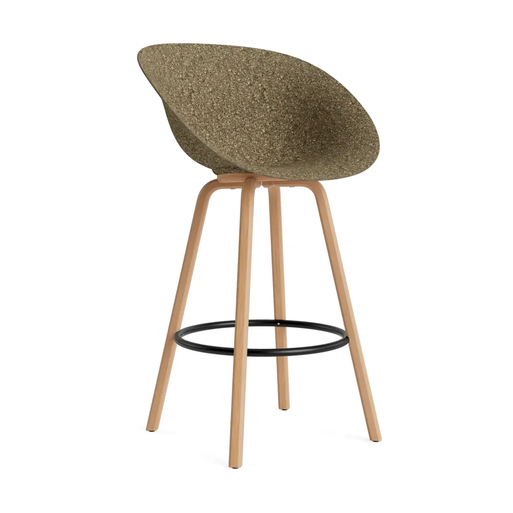 Normann Copenhagen Mat Bar Armchair Armlehnstuhl 75 cm Seaweed-beech-black steel