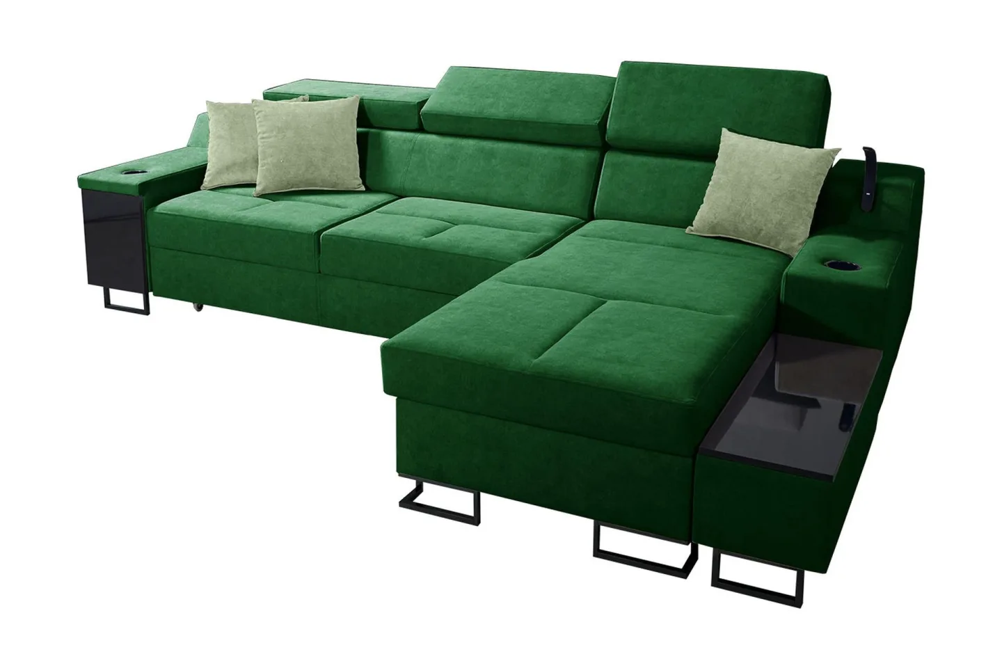 Seginus Bäddsoffa m. Divan Förvaring 3-sits 226x127 - Grön