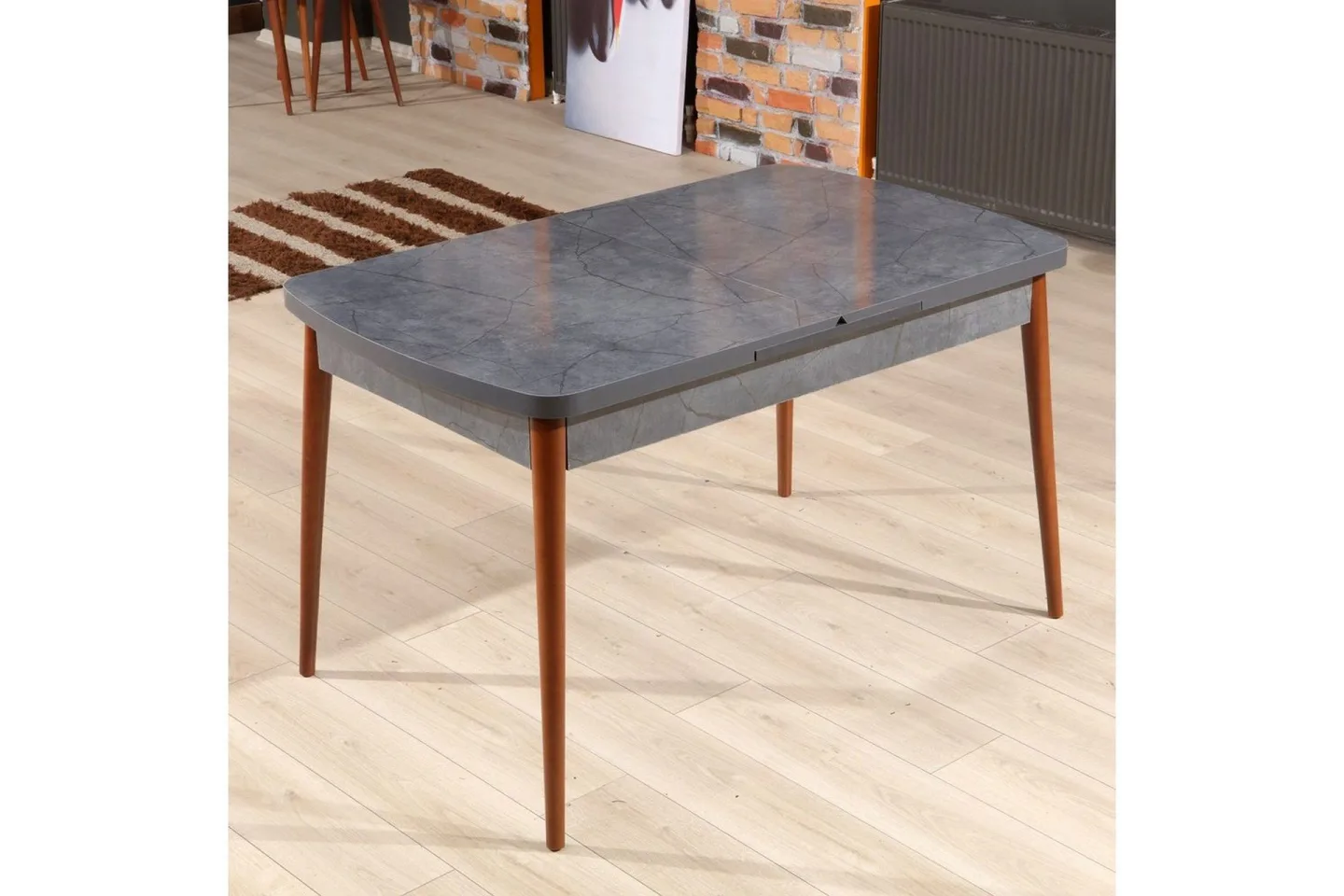 Evano Matbord 132 cm Rektangulär - Antracit/Valnöt