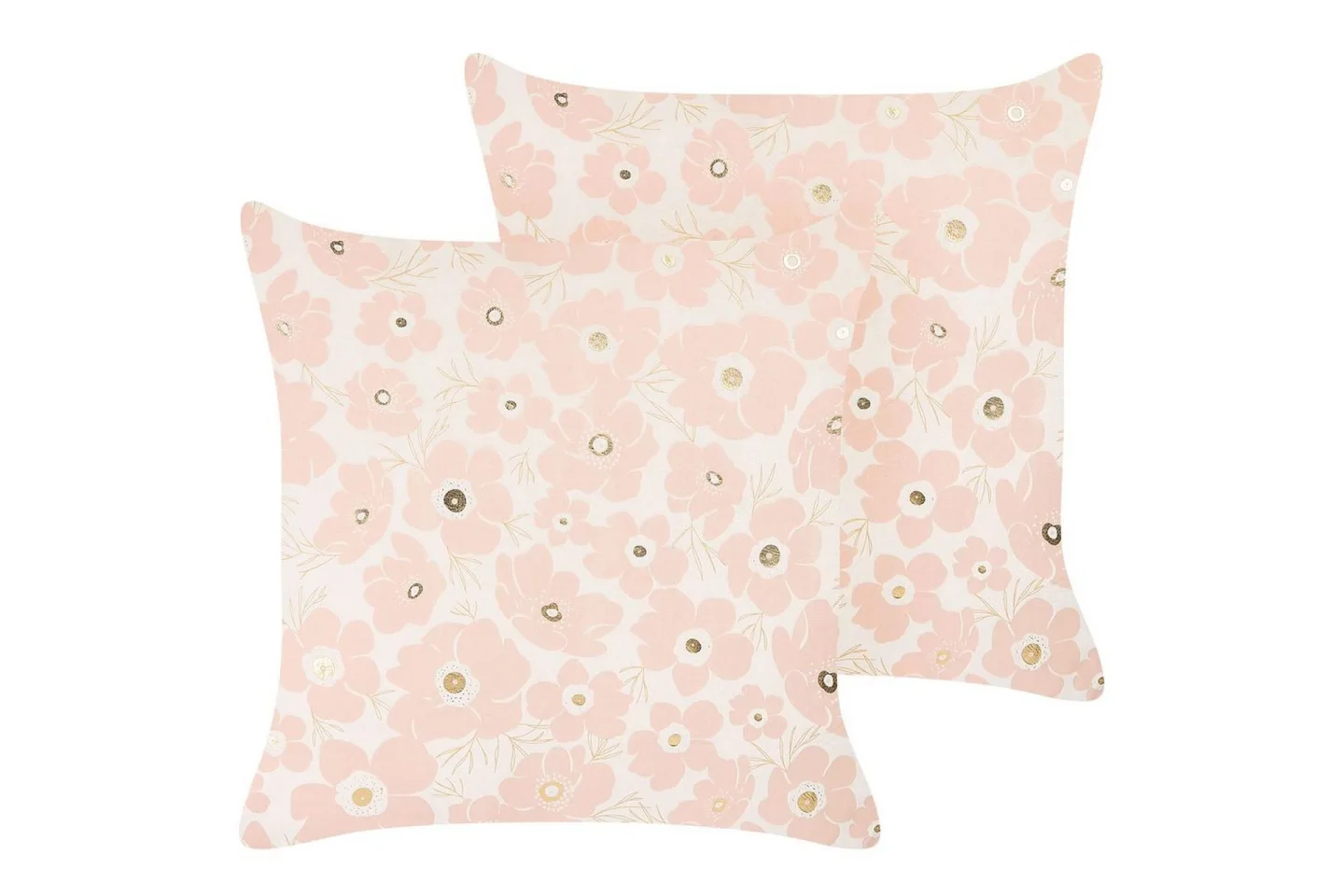 Prydnadskuddar Triteleia set om 2 Rosa/guld/beige - Rosa/guld/beige