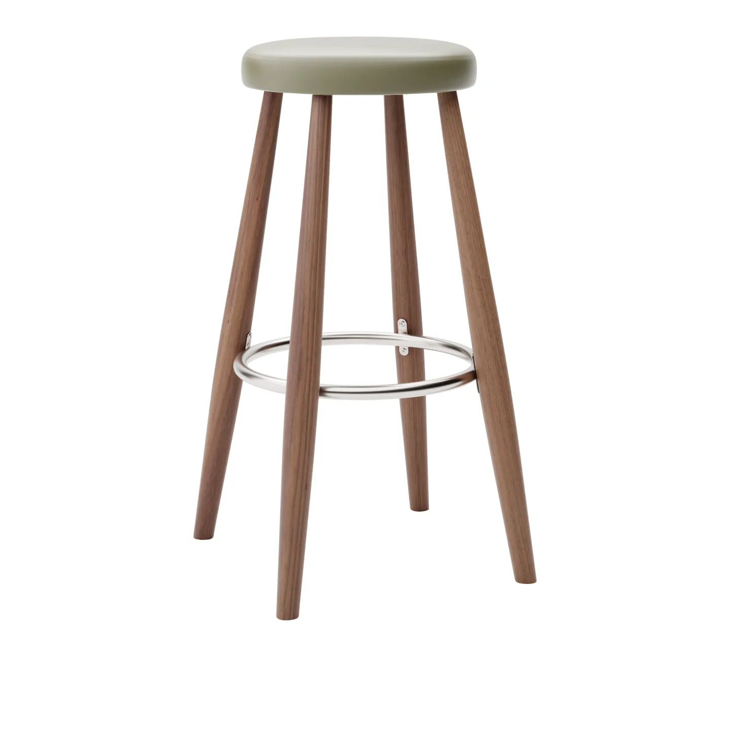 Carl Hansen - CH56 High Stool, Oljad Valnöt, Lädergrupp A Loke - 7240 - Barstolar - Hans J. Wegner - Träfärgad - Läder/Metall/Trä