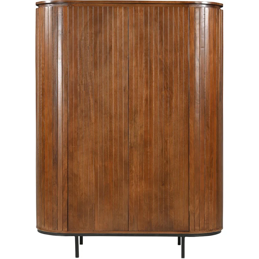 Highboard Mango natur/schwarz Mangoholz massiv Massivholz B 115 H 151 cm