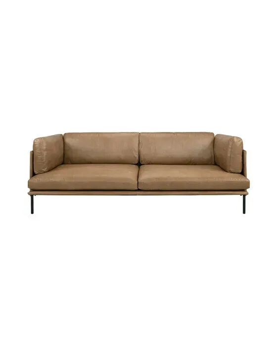 Brioche lædersofa sand