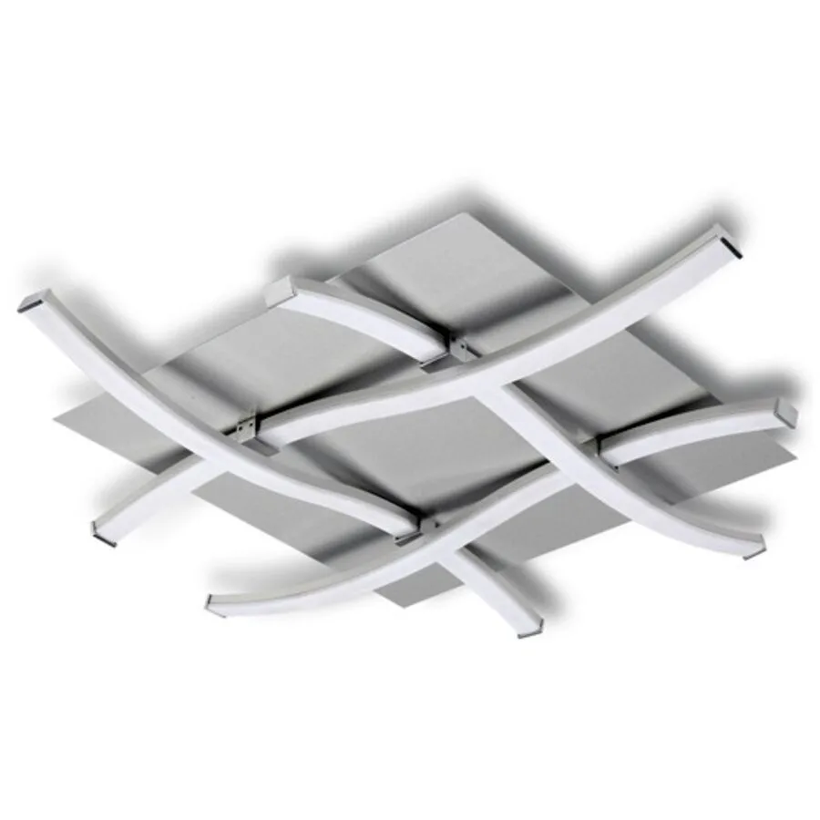 Deckenlampe Gisela Silber/Grau Aluminium 57 cm 7 cm - Farbe: Silber/chrom - LED - LED Energiesparlampen