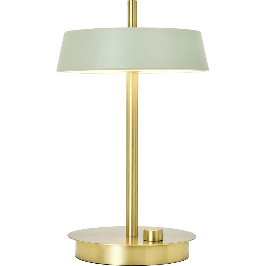 Tischlampe Ellis Gold/Grün Metall 20 cm 30 cm - Farbe: olive/messing - LED - Lichtfarbe: Extra warmweiss - LED Energiesparlampen