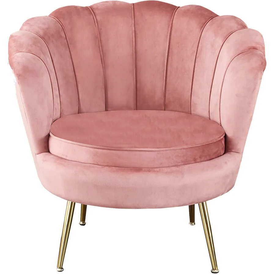Sessel Tilde Rose, Gold Samt, Metall B 76 T 76 H 78 cm