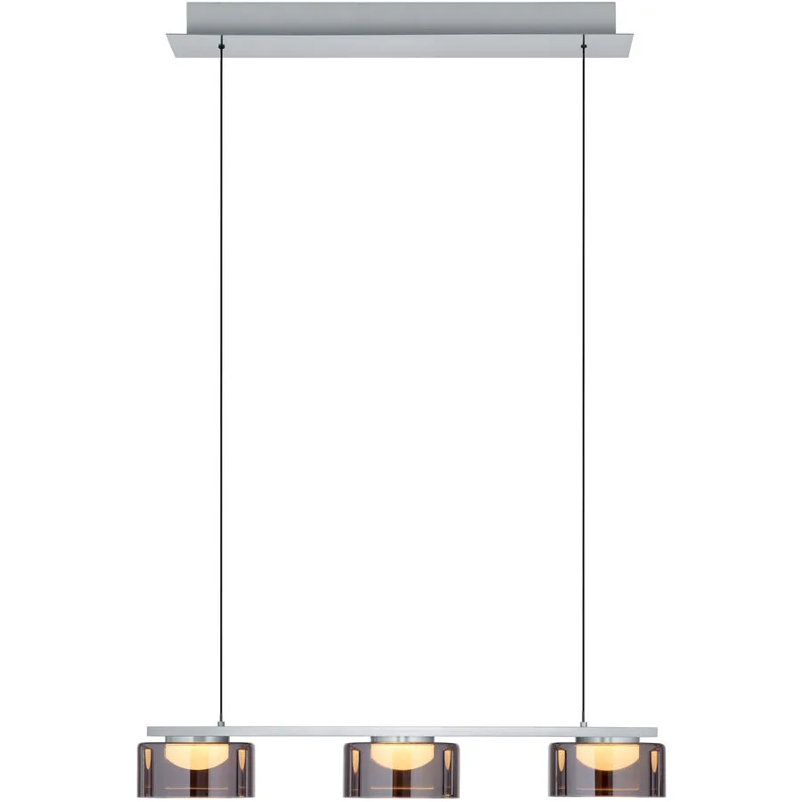 Pendellampe Dune Aluminium/Eisen 70 cm - Farbe: silber - LED - Lichtfarbe: Warmweiss - LED Energiesparlampen