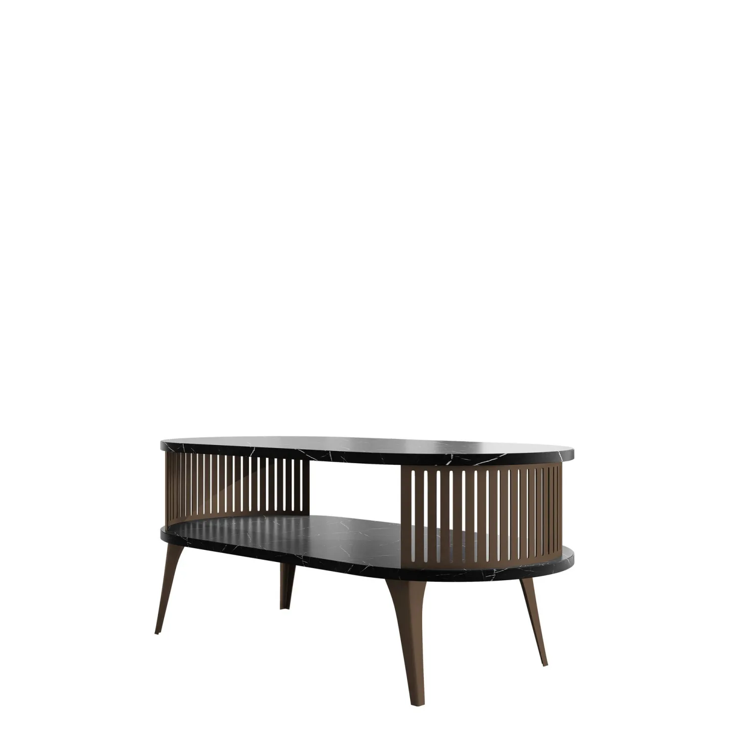 Galia Soffbord 100 cm Oval - Brun|svart