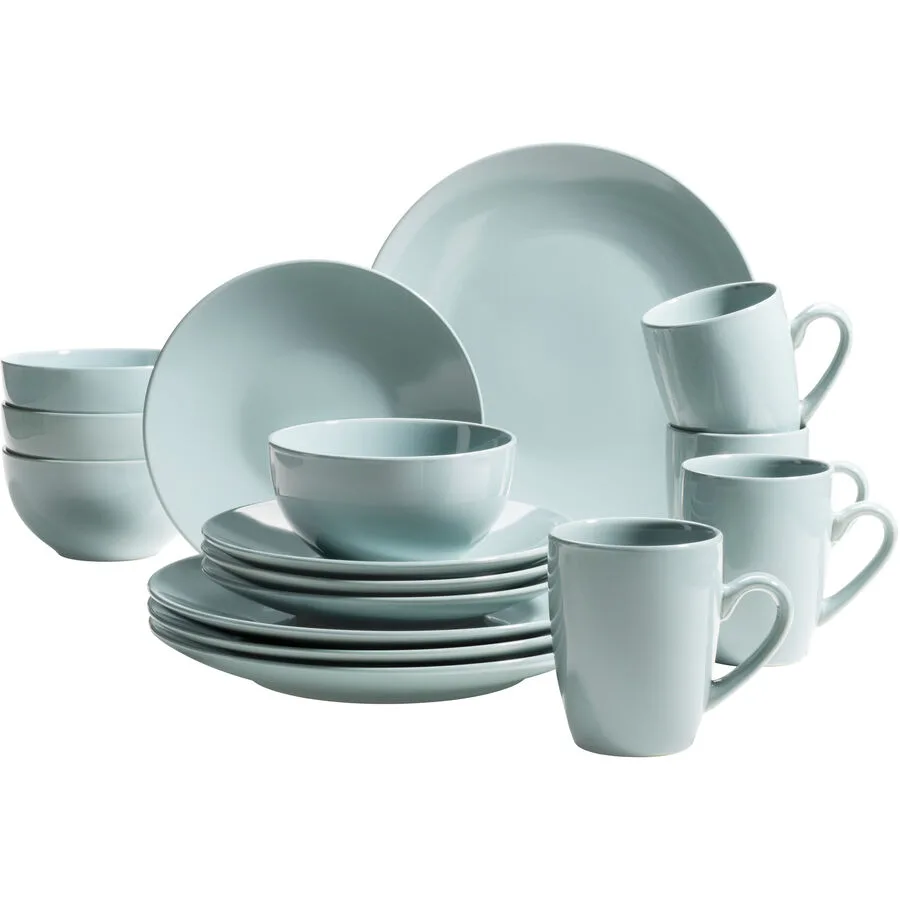 MÄSER Geschirr-Set Pastell Selection Mint Steinzeug 16 Stk