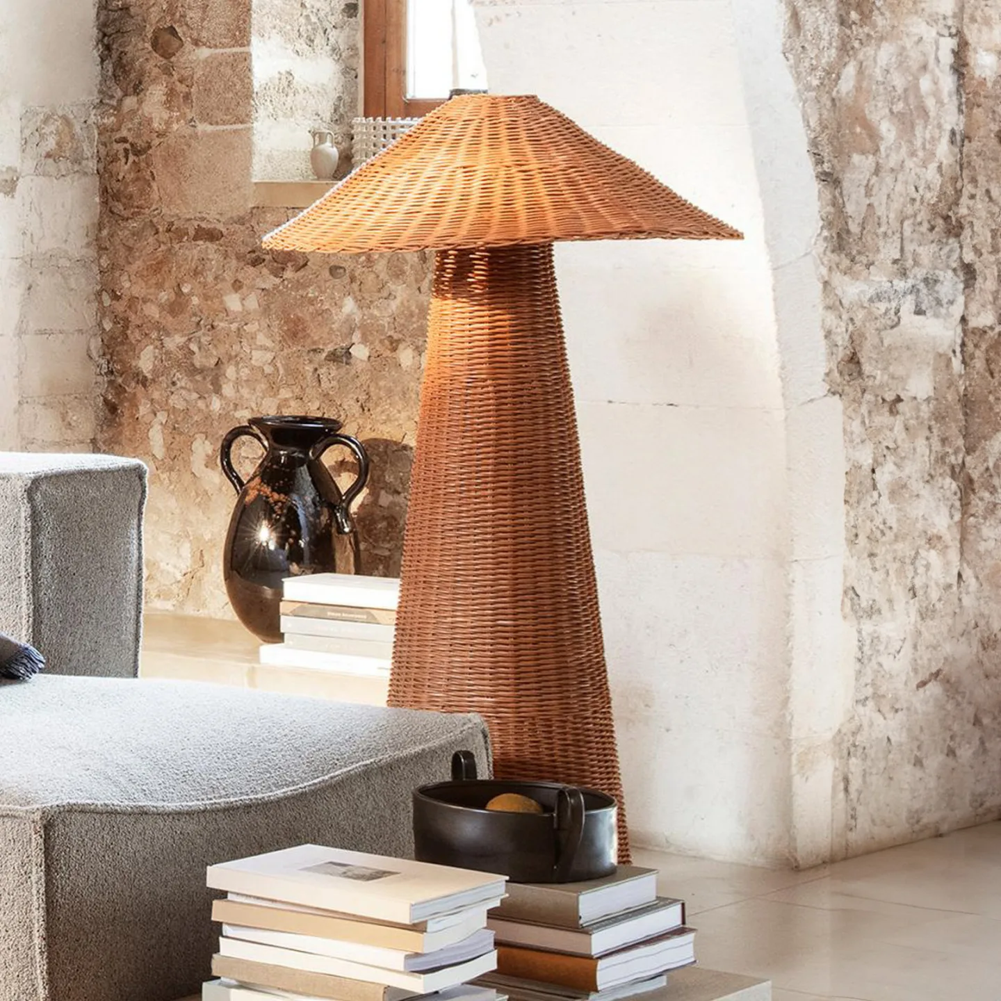 Dou Golvlampa Natural - Ferm Living - Vardagsrum - Design - Trä - Med en ljuskälla