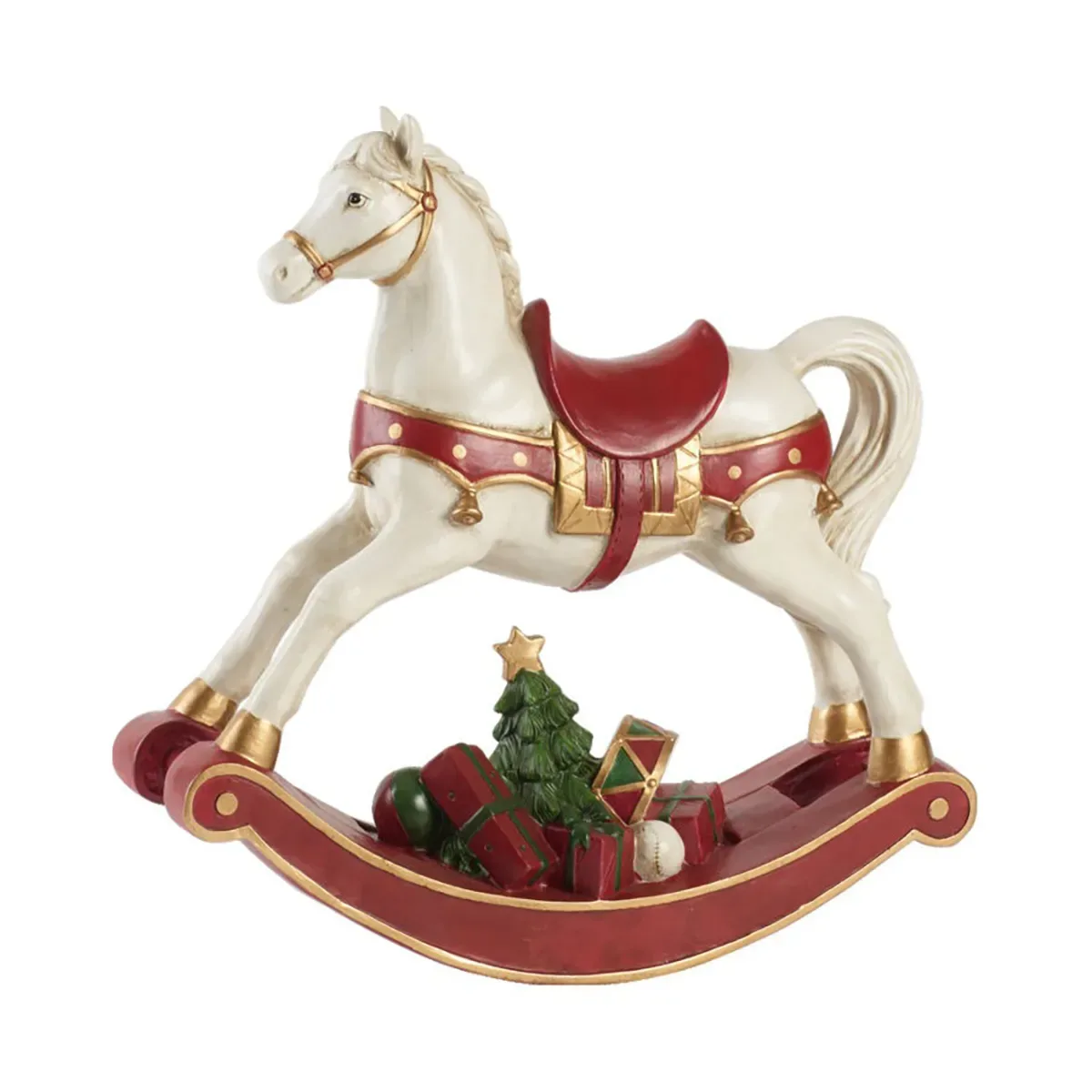 Villeroy & Boch Winter Collage dekoration gunghäst Vit-röd