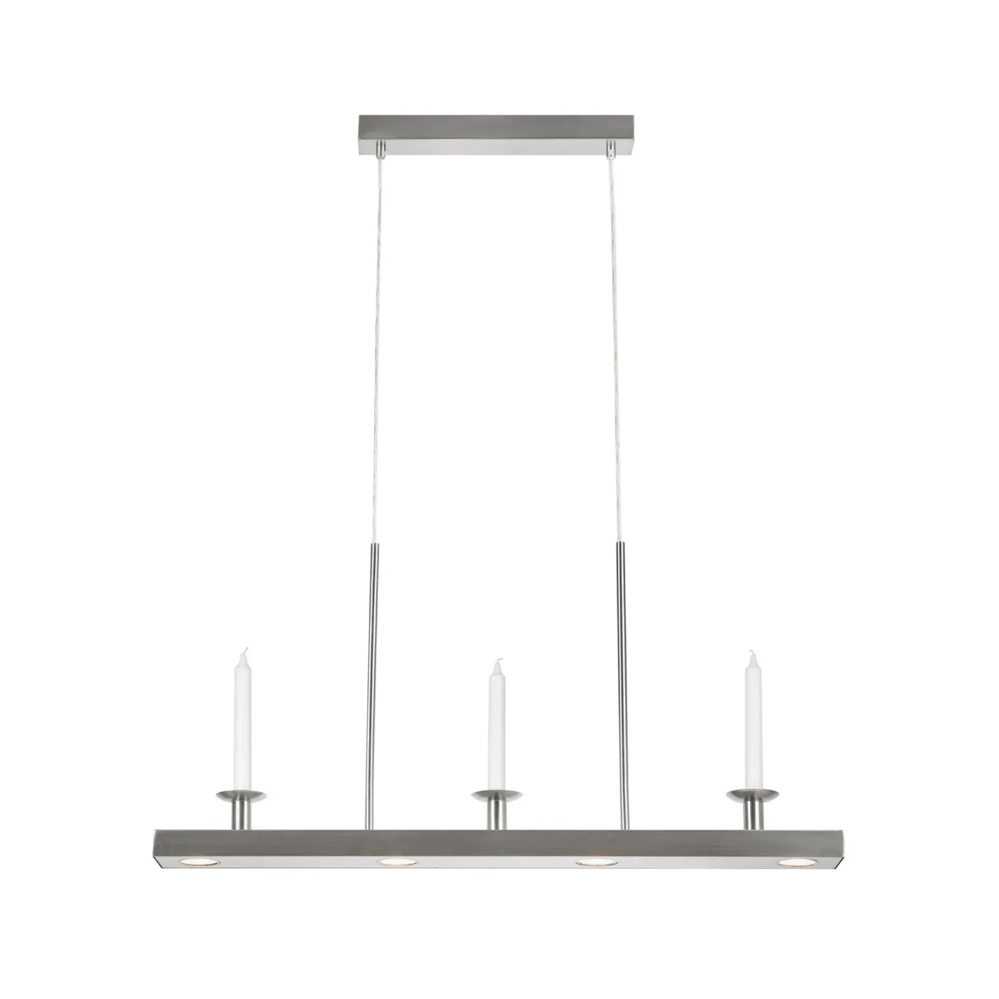 Dining LED-Hängeleuchte, nickel, Eisen, Länge 82 cm, dim. - Markslöjd - Wohnzimmer - Metall - Mehrflammig