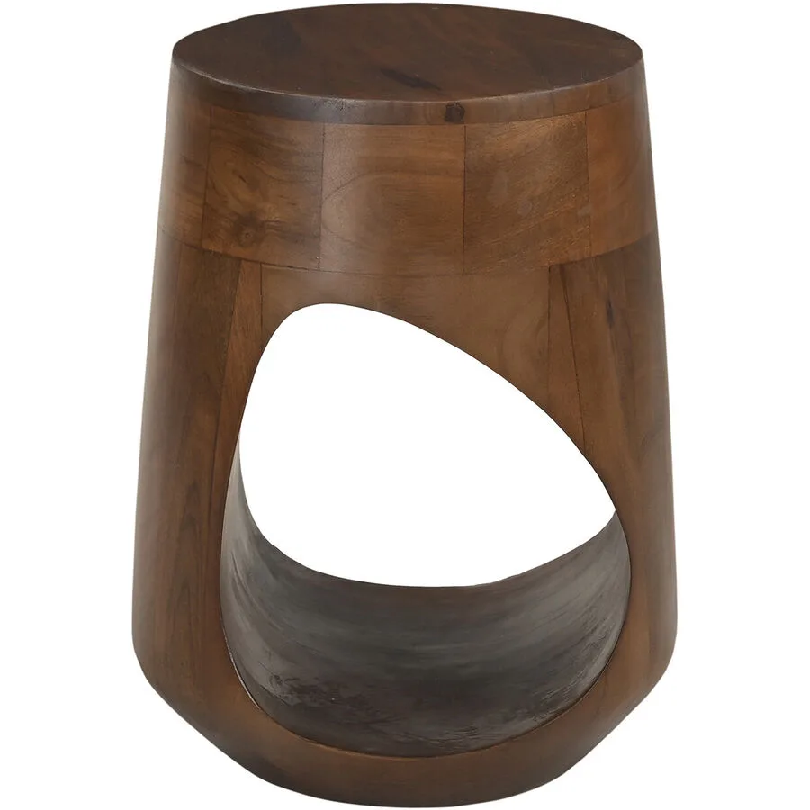 Beistelltisch Rondo braun Mangoholz massiv B 32 H 46 cm
