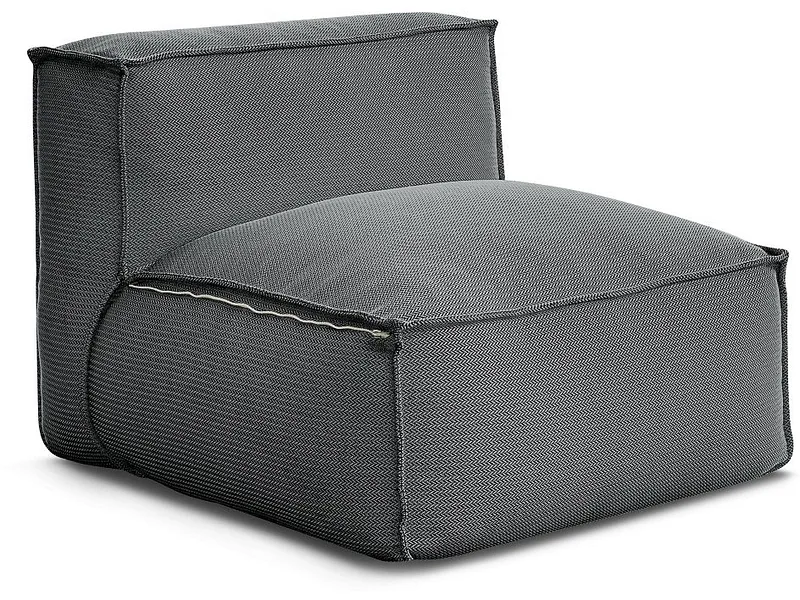 Modulare Sessel für Gartensofa BOBOCHIC BIARRITZ Stoff chiniert schwarz