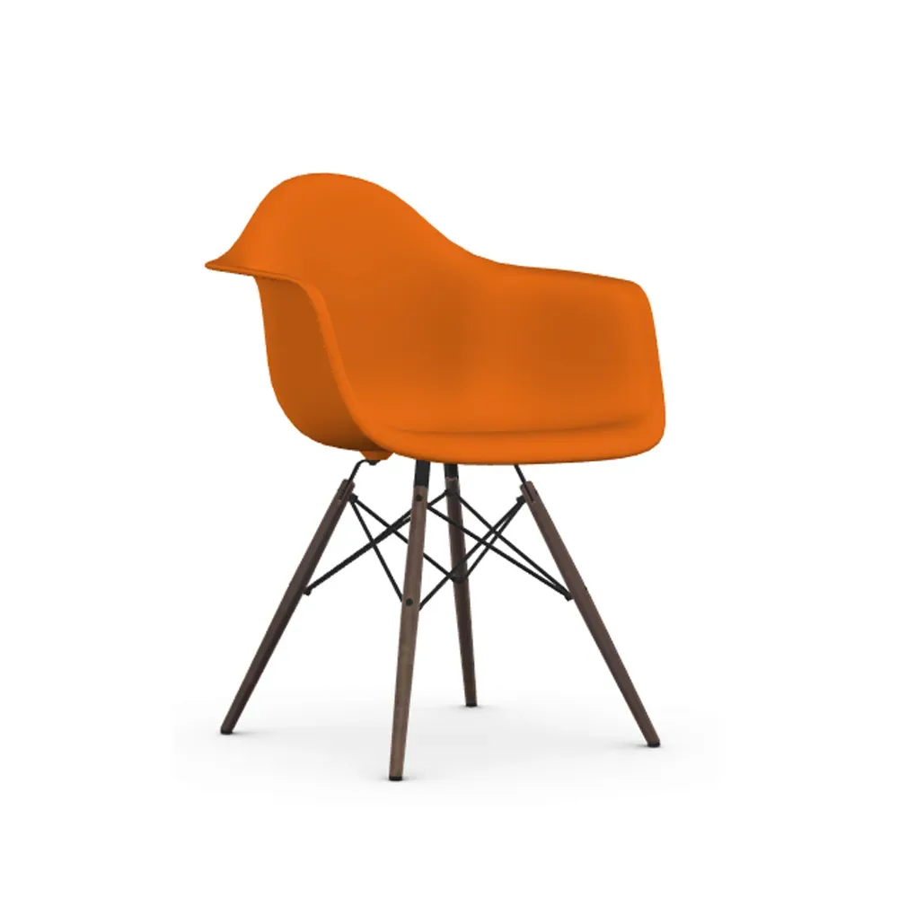 Vitra Eames Plastic Armchair RE DAW stol 43 rusty orange-dark maple