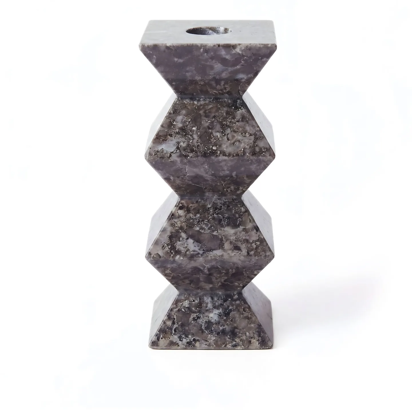 Dusty Deco - Totem Candle Holder Grey Marble High - Ljusstakar - Edin & Lina Kjellvertz - Grå - Sten