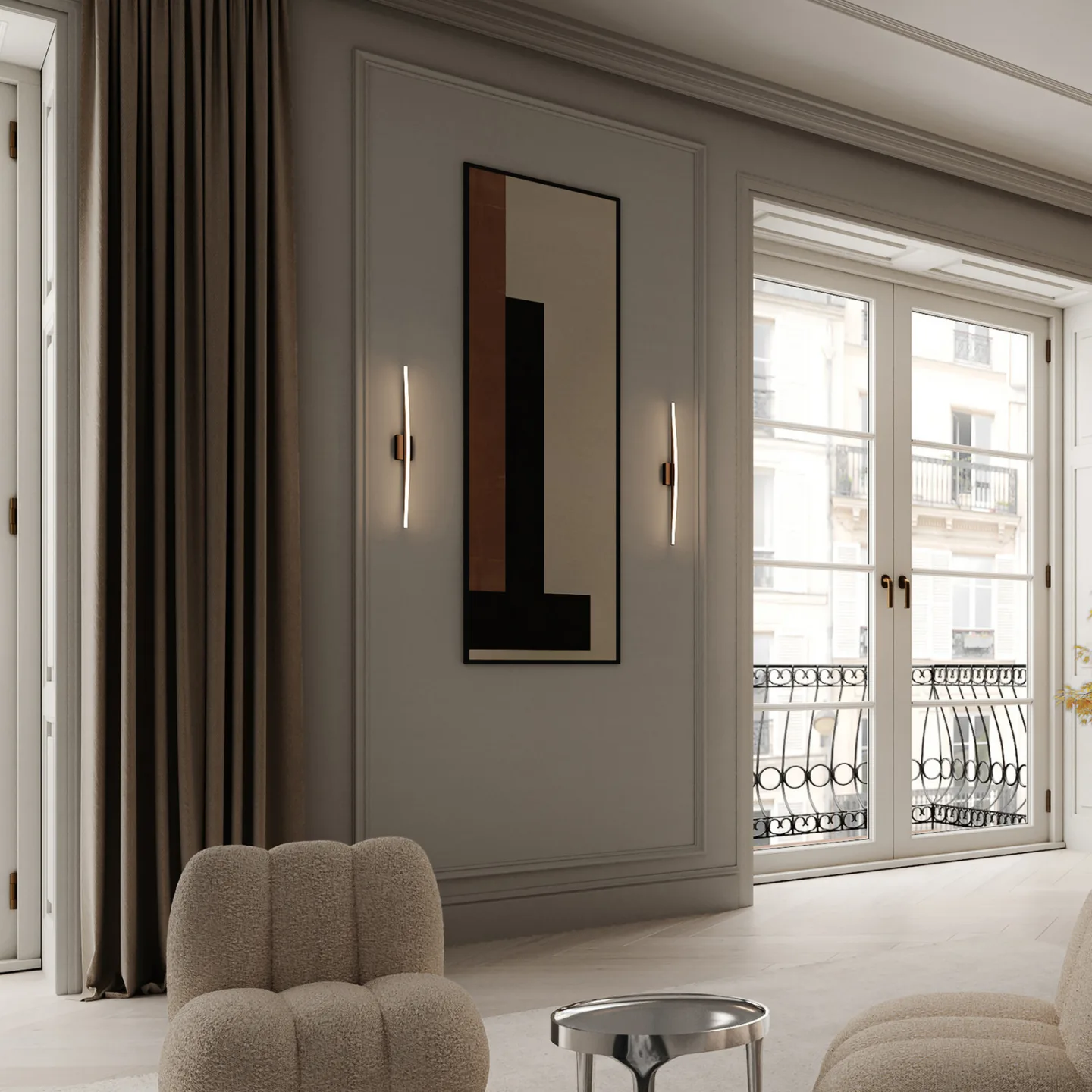 Bow LED-Wandlampe, bronze, Höhe 50 cm - 101 Copenhagen - Wohnzimmer - Design - Aluminium - Einflammig