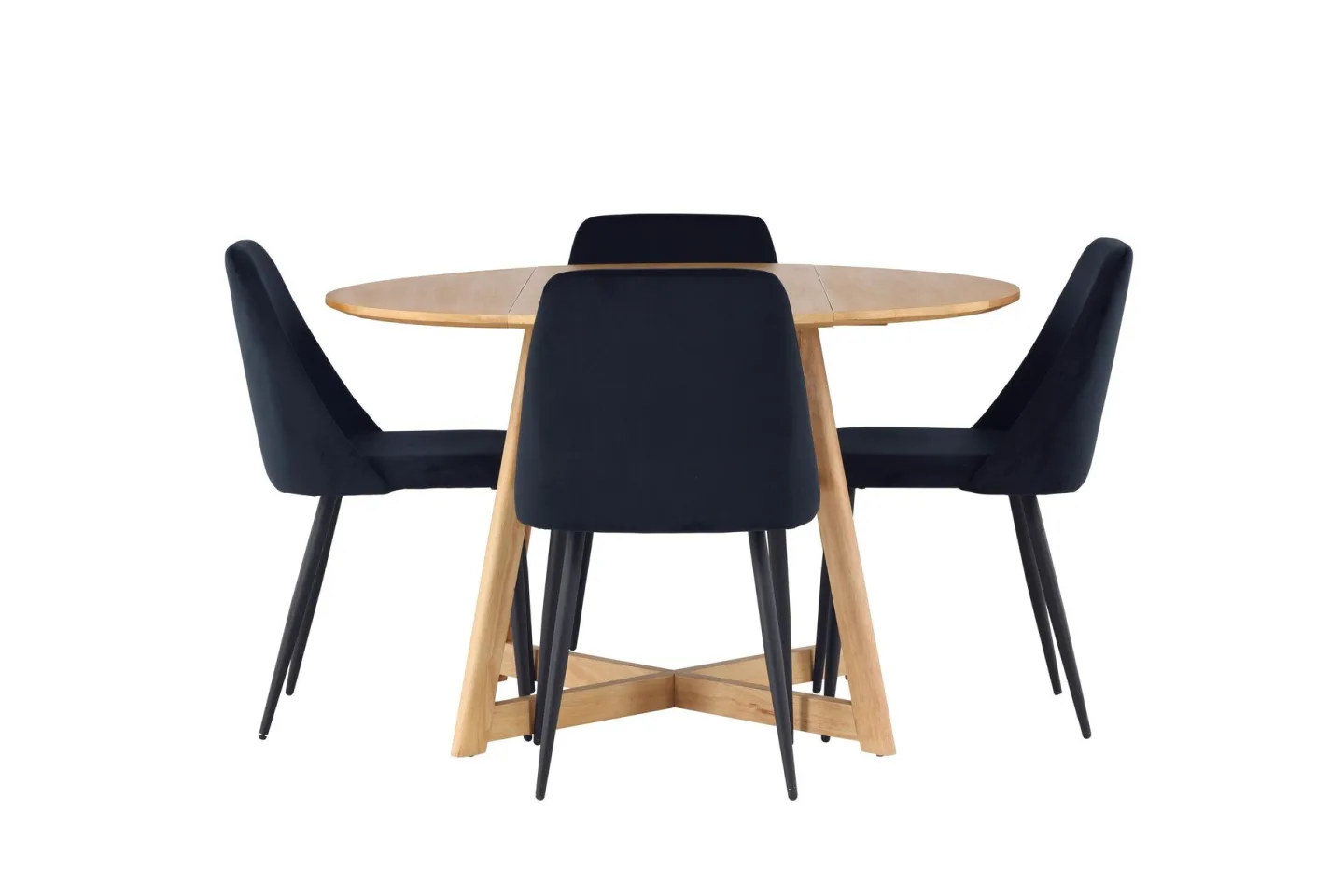 Yakidon Matgrupp 120 cm Rund med 4 Night stolar - Svart
