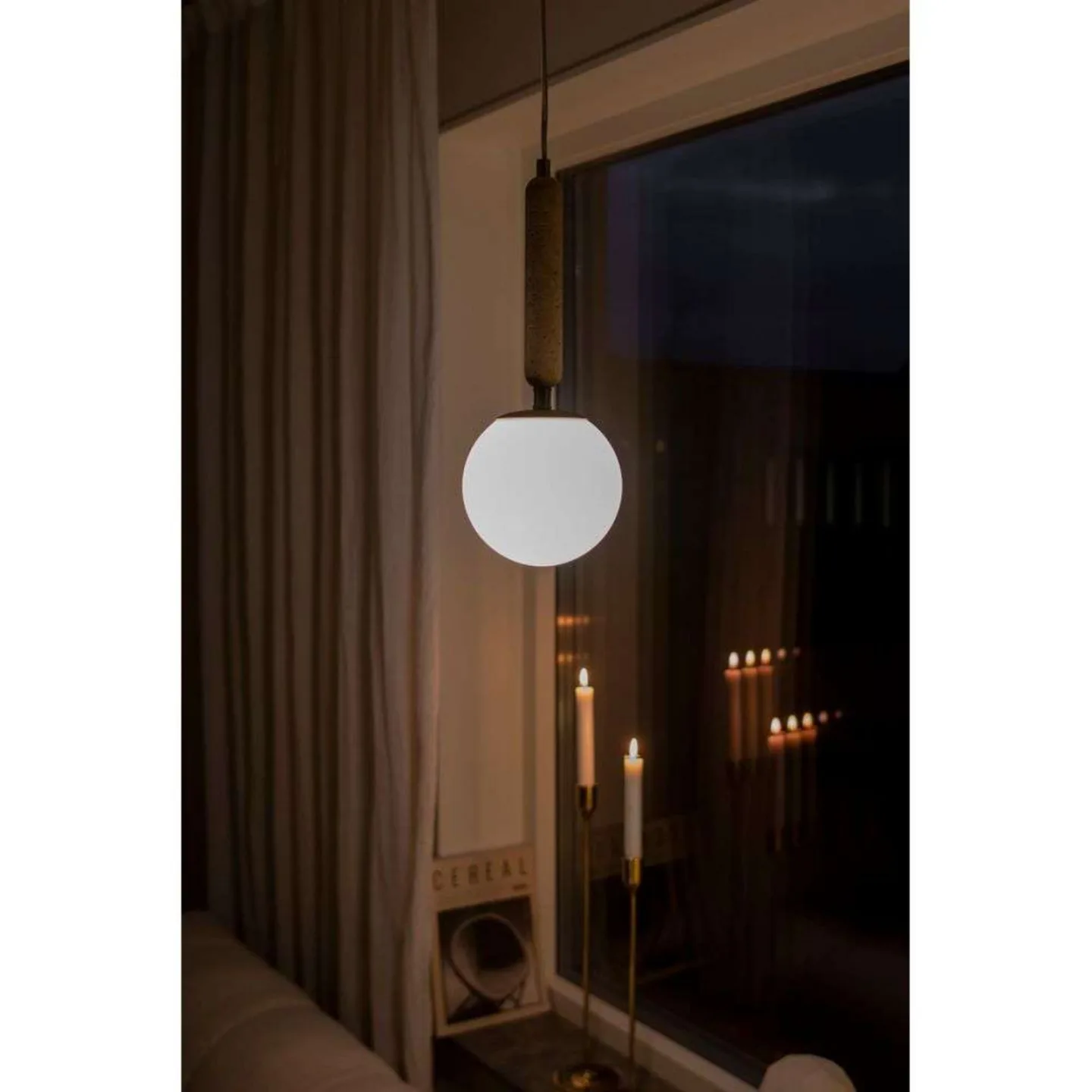 Torrano 15 pendellampe, beige, 40 cm - Globen Lighting - Stue - Design - Glass - Med en lyskilde