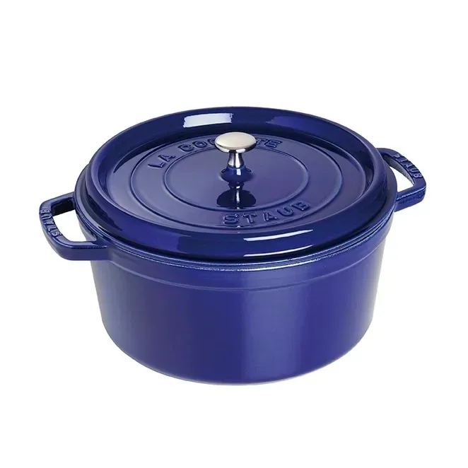 STAUB Staub rund gryta i gjutjärn, tre lager emalj 6,7 l mörkblå