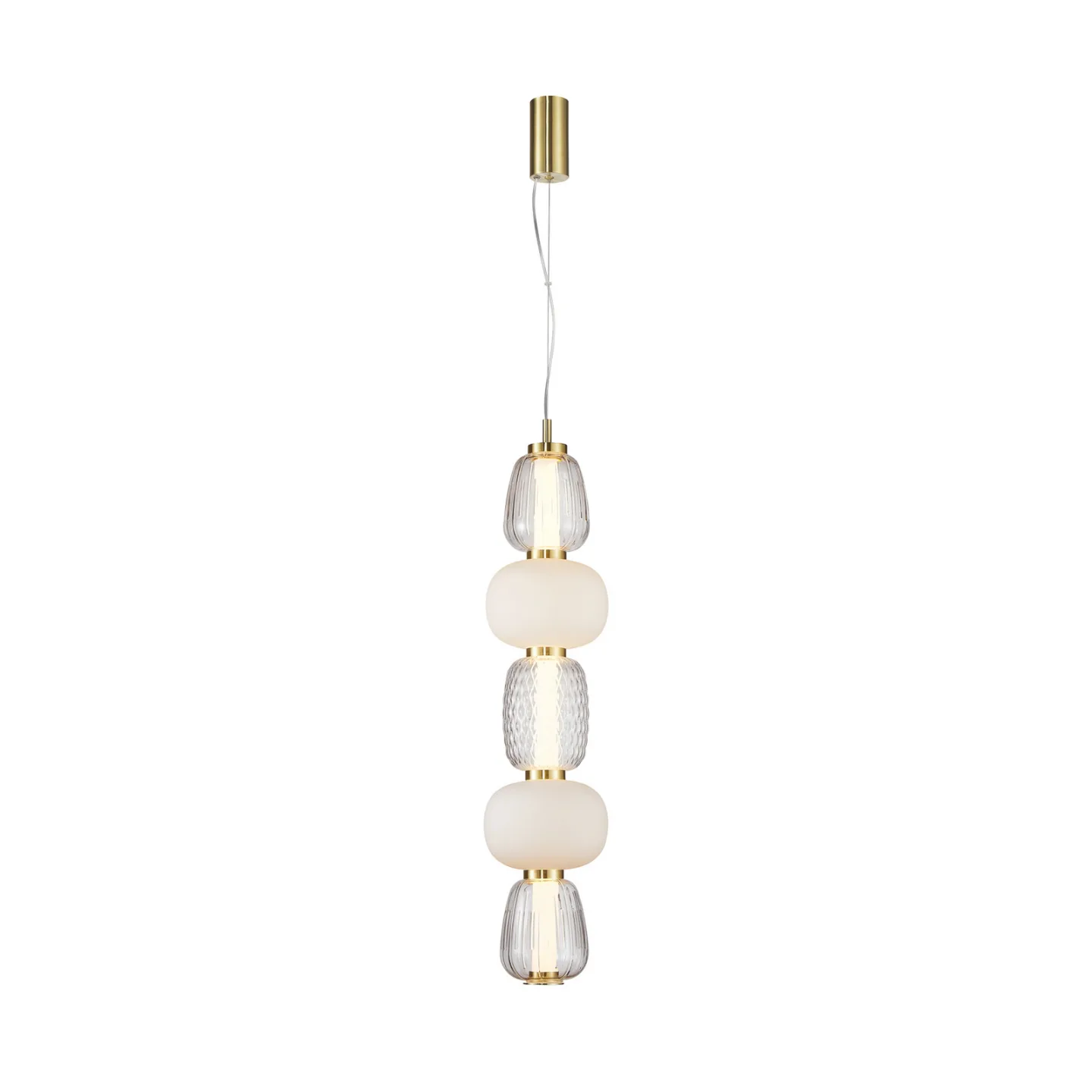 Pearl 5 Pendelleuchte Amber/Gold - Loom Design - Wohnzimmer - Modern - Glas - Einflammig