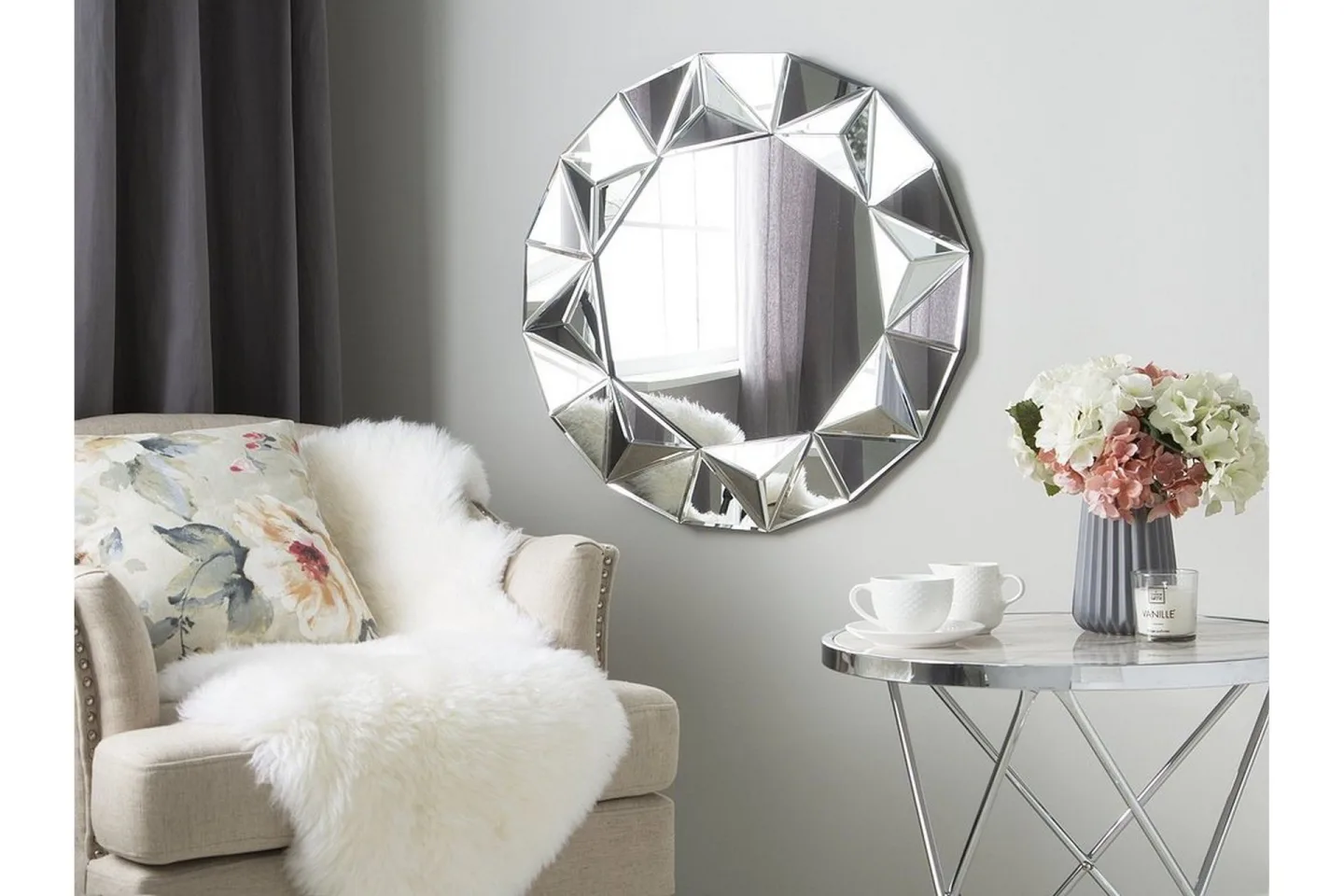 Habay Spegel 70 cm - Silver