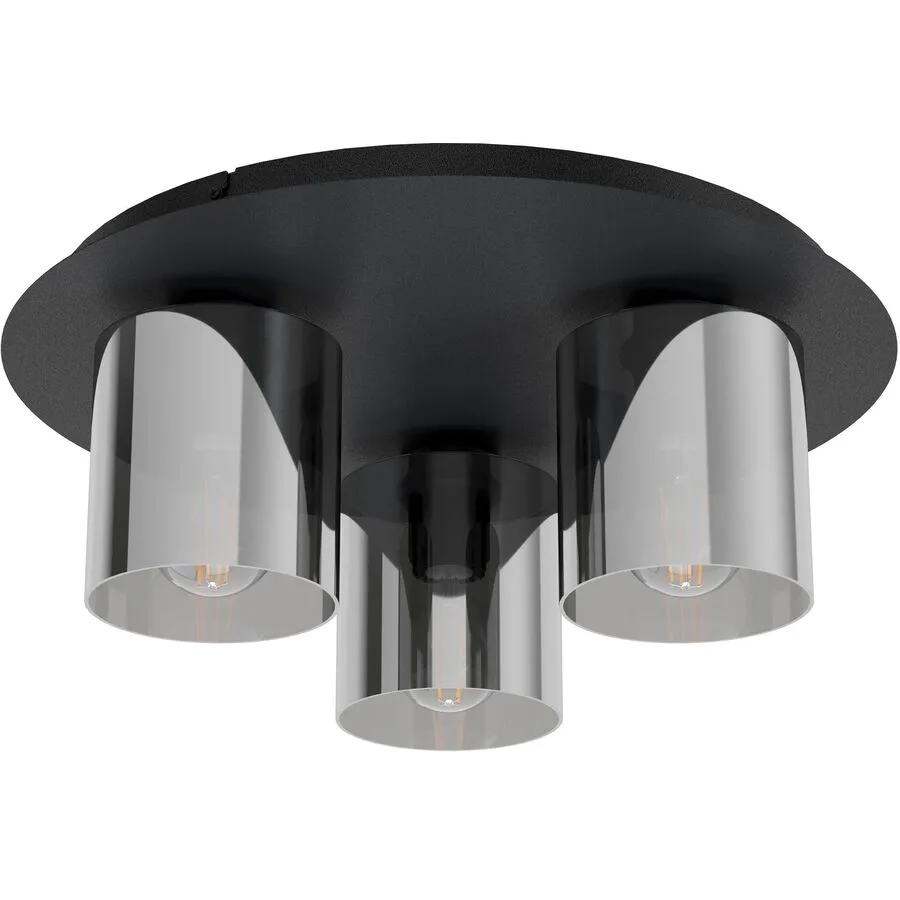 Eglo Deckenlampe Gorosiba 1 Schwarz/Transparent Stahl/Glas 0 cm 0 cm - Material: Glas/Stahl